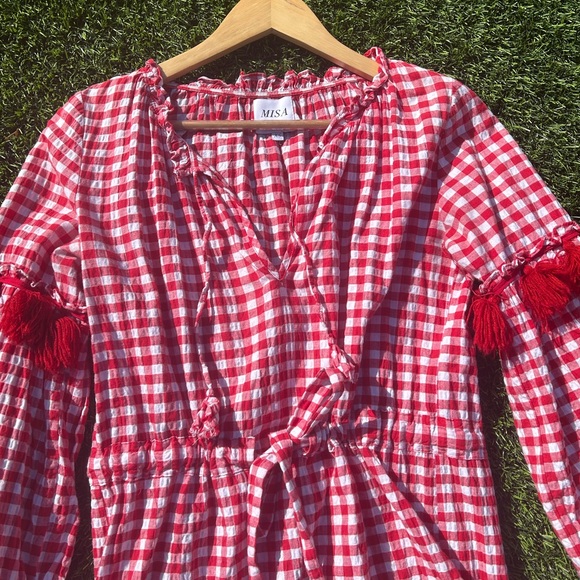 Misa Los Angeles Lisseth dress in red and white size XS - Picture 4 of 8
